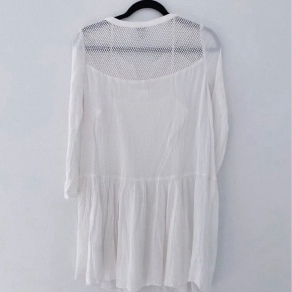 Nordstrom Hinge brand BOHO women's white spring summer dress Size Small 4 6 - Picture 4 of 4